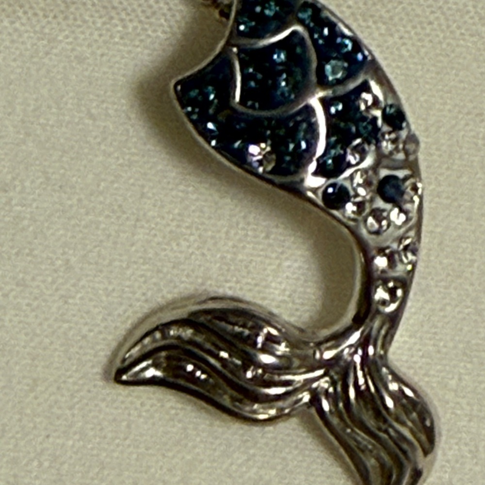Silver and Blue Fish Pendant